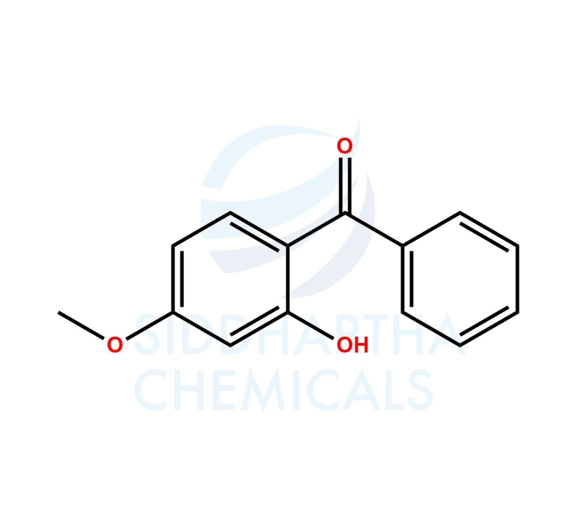 2-Hydroxy-4-
methoxybenzophenone 
(Oxybenzone, Benzophenone-3) Structure